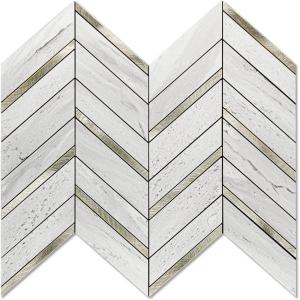 imageArt3d 10Sheet Peel and Stick Backsplash for Kitchen Dcor SelfAdhesive Tile Hexagon Mosaic TilesStone Beige Mixed Gold Metal