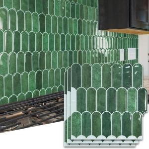 imageArt3d 10Sheet Peel and Stick Kitchen Backsplash Tile Vinyl Stick On Wall Tile Sticker for Bathroom Laundry Room Back Splashes 12quotx12quot Black MarbleGreen Marble