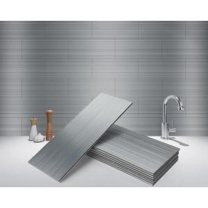 imageArt3d 4quot x 12quot Peel and Stick Stainless Steel Metal Tile for Kitchen Subway Backsplash 15 Pack30