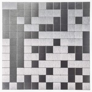 imageArt3d 5Piece Metal Backsplash Tile Peel and Stick Mosaics for Kitchen Backsplashes SilverSilver