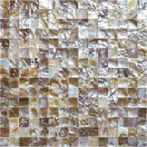 imageArt3d Mother of Pearl Shell Mini Square Seamless Mosaic Tile for Kitchen Backsplash White 12quot L X 12quot WBrown