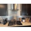 imageArt3d 20Pack SelfAdhesive Metal Backsplash Peel and Stick Tile for Kitchen 12quot x 12quot Silver Aluminium Surface