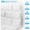 imageArt3d 20Pack105 SqFt Faux Brick 3D Wall Panels Peel and Stick in Stone Ash Self Adhesive Waterproof Foam Wallpaper for Bedroom Bathroom KitchenWhite