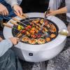 imageArt3d 256quot Round Fire Pit Combo with Foldable Legs Portable Tripod Wood Burning Fire Bowl for Barbecue Outside Patio Bonfires ampamp Heating