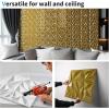 imageArt3d 33Pack 3D Wall Panels for Interior Wall Decor Diamond Textured Feature Wall Paneling for Gaming Living Room TV Wall Background Accent Wall  12 x 12 inch GoldGold