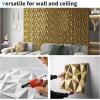 imageArt3d 3D Diamond Design Paneling for Interior Decor Living Room TV Wall Background Bedroom Gaming Setup 118quot x 118quot Black Marble 33 PackGold