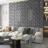 imageArt3d 3D Diamond Design Paneling for Interior Decor Living Room TV Wall Background Bedroom Gaming Setup 118quot x 118quot Black Marble 33 PackSilver