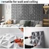 imageArt3d 3D Diamond Design Paneling for Interior Decor Living Room TV Wall Background Bedroom Gaming Setup 118quot x 118quot Black Marble 33 PackSilver