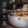 imageArt3d 425quot Round Fire Pit Combo Large Portable Wood Burning Fire Bowl for Barbecue Outside Patio Bonfires ampamp Heating