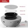 imageArt3d 425quot Round Fire Pit Combo Large Portable Wood Burning Fire Bowl for Barbecue Outside Patio Bonfires ampamp Heating