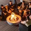 imageArt3d 425quot Round Fire Pit Combo Large Portable Wood Burning Fire Bowl for Barbecue Outside Patio Bonfires ampamp Heating