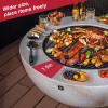 imageArt3d 425quot Round Fire Pit Combo Large Portable Wood Burning Fire Bowl for Barbecue Outside Patio Bonfires ampamp Heating