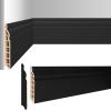imageArt3d 4Pack Wall Baseboard Molding Trim 8 ft Each HighImpact Polystyrene Skirting Board Durable Paintable ampamp MoistureResistantEasy DIY Installation for Home ampamp Office Total Length 32 ft WhiteBlack