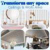 imageArt3d Drop Ceiling Tiles 24x24 Inch 12Pack 48 Sqft  Glue Up PVC Ceiling Tiles 2x2 Ft Decorative Ceiling Panels for Kitchen Living Room Office and Home WhiteMilk White