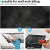 imageArt3d Drop Ceiling Tiles 24x24 Inch 12Pack 48 Sqft  Glue Up PVC Ceiling Tiles 2x2 Ft Decorative Ceiling Panels for Kitchen Living Room Office and Home WhiteSquare Black