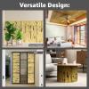 imageArt3d Natural Bamboo Wall Panel for Interior Wall Decor Renewable Pole Wrap Wainscoting Paneling for Wall Ceiling Furniture Cabinet Office 12 x 96 Inch  Light BurnedLight Burned