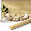 imageArt3d Natural Bamboo Wall Panel for Interior Wall Decor Renewable Pole Wrap Wainscoting Paneling for Wall Ceiling Furniture Cabinet Office 12 x 96 Inch  Light BurnedNatural