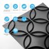 imageArt3d PVC 3D Wall Panel Interlocked Circles in Matt Black Cover 32 Sqft for Interior Ceiling and Wall Decor for Residential or Commerical 197197 A10048BKBlack
