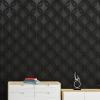 imageArt3d PVC 3D Wall Panel Interlocked Circles in Matt Black Cover 32 Sqft for Interior Ceiling and Wall Decor for Residential or Commerical 197197 A10048BKBlack