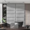 imageArt3d Padded Bed Headboard for QueenTwinKingFullRemovableSized 315x118inches Pack of 8pcsGray Upholstered Wall Panels for Interior Wall DecorGray