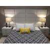 imageArt3d Padded Bed Headboard for QueenTwinKingFullRemovableSized 315x118inches Pack of 8pcsGray Upholstered Wall Panels for Interior Wall DecorIvory