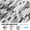 imageArt3d Peel and Stick Wall Tile for KitchenBathroom Backsplash 12quotx12quot MultiGraywhite
