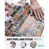 imageArt3d Peel and Stick Wall Tile for KitchenBathroom Backsplash 12quotx12quot MultiMulticolor