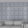 imageArt3d White 3D Wall Panel PVC Flower Design Cover 3 Sq Meter for Interior Wall Decor in Living Room Bedroom Lobby Office Shopping MallGray