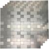 imageArt3d 20Pack SelfAdhesive Metal Backsplash Peel and Stick Tile for Kitchen 12quot x 12quot Silver Aluminium Surface