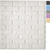 imageArt3d 20Pack105 SqFt Faux Brick 3D Wall Panels Peel and Stick in Stone Ash Self Adhesive Waterproof Foam Wallpaper for Bedroom Bathroom KitchenWhite