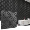 imageArt3d PVC 3D Wall Panel Interlocked Circles in Matt Black Cover 32 Sqft for Interior Ceiling and Wall Decor for Residential or Commerical 197197 A10048BKBlack