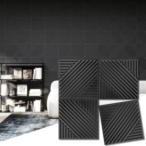 imageArt3d 33Pack 3D Wall Panels for Interior Wall Decor Textured Accent Wall Paneling for Living Room Bedroom TV Wall Background 12quotx12quot BlackBlack
