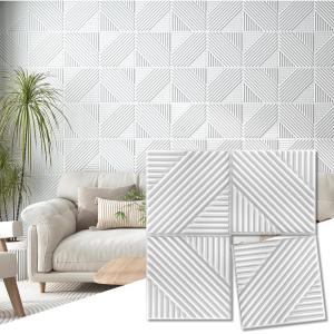 imageArt3d 33Pack 3D Wall Panels for Interior Wall Decor Textured Accent Wall Paneling for Living Room Bedroom TV Wall Background 12quotx12quot BlackWhite