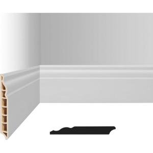 imageArt3d 4Pack Wall Baseboard Molding Trim 8 ft Each HighImpact Polystyrene Skirting Board Durable Paintable ampamp MoistureResistantEasy DIY Installation for Home ampamp Office Total Length 32 ft WhitePure White