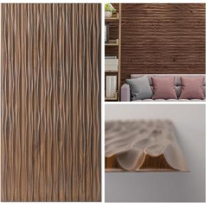 imageArt3d Black Large PVC 3D Wall Panels for Interior Wall Dcor Drop Ceiling Tile 2x4 3D Textured Wavy Wall Panels Decorative Pack of 6 Tiles472quot236quotWalnut
