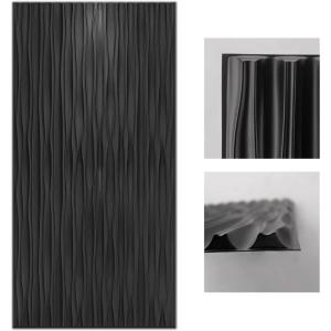 imageArt3d Black Large PVC 3D Wall Panels for Interior Wall Dcor Drop Ceiling Tile 2x4 3D Textured Wavy Wall Panels Decorative Pack of 6 Tiles472quot236quotBlack