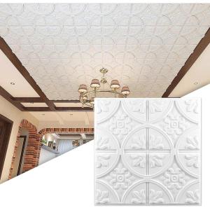 imageArt3d Drop Ceiling Tiles 24x2412Pack 48 SqftWainscoting Panels Glue Up 2x2 CloudWhiteWhite