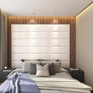 imageArt3d Headboards for Queen Size Bed Kind Headboard Soundproof Wall Panels 3D Upholstered Headboard 394quotx118quot Ivory 8