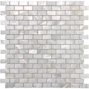 imageArt3d Mother of Pearl Wall Brick Shell Mosaic for Kitchen Backsplashes Bathroom Walls Spa Tile Pool Tile 12quot x 12quot White