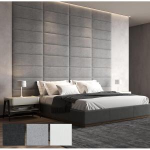 imageArt3d Padded Bed Headboard for QueenTwinKingFullRemovableSized 315x118inches Pack of 8pcsGray Upholstered Wall Panels for Interior Wall DecorGray