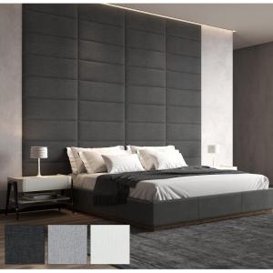 imageArt3d Padded Bed Headboard for QueenTwinKingFullRemovableSized 315x118inches Pack of 8pcsGray Upholstered Wall Panels for Interior Wall DecorHeavy Gray