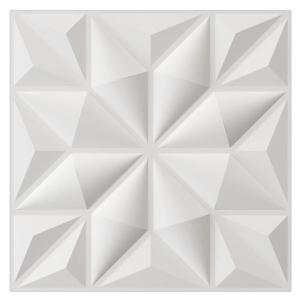 imageArt3d Textures 3D Wall Panels for Interior Wall Decor White Diamond Decorative PVC Wall Panels Pack of 12 Tiles 32 Sq FtWhite
