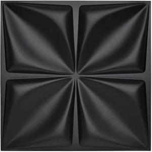 imageArt3d White 3D Wall Panel PVC Flower Design Cover 3 Sq Meter for Interior Wall Decor in Living Room Bedroom Lobby Office Shopping MallBlack