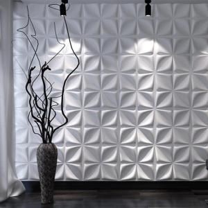 imageArt3d White 3D Wall Panel PVC Flower Design Cover 3 Sq Meter for Interior Wall Decor in Living Room Bedroom Lobby Office Shopping MallWhite
