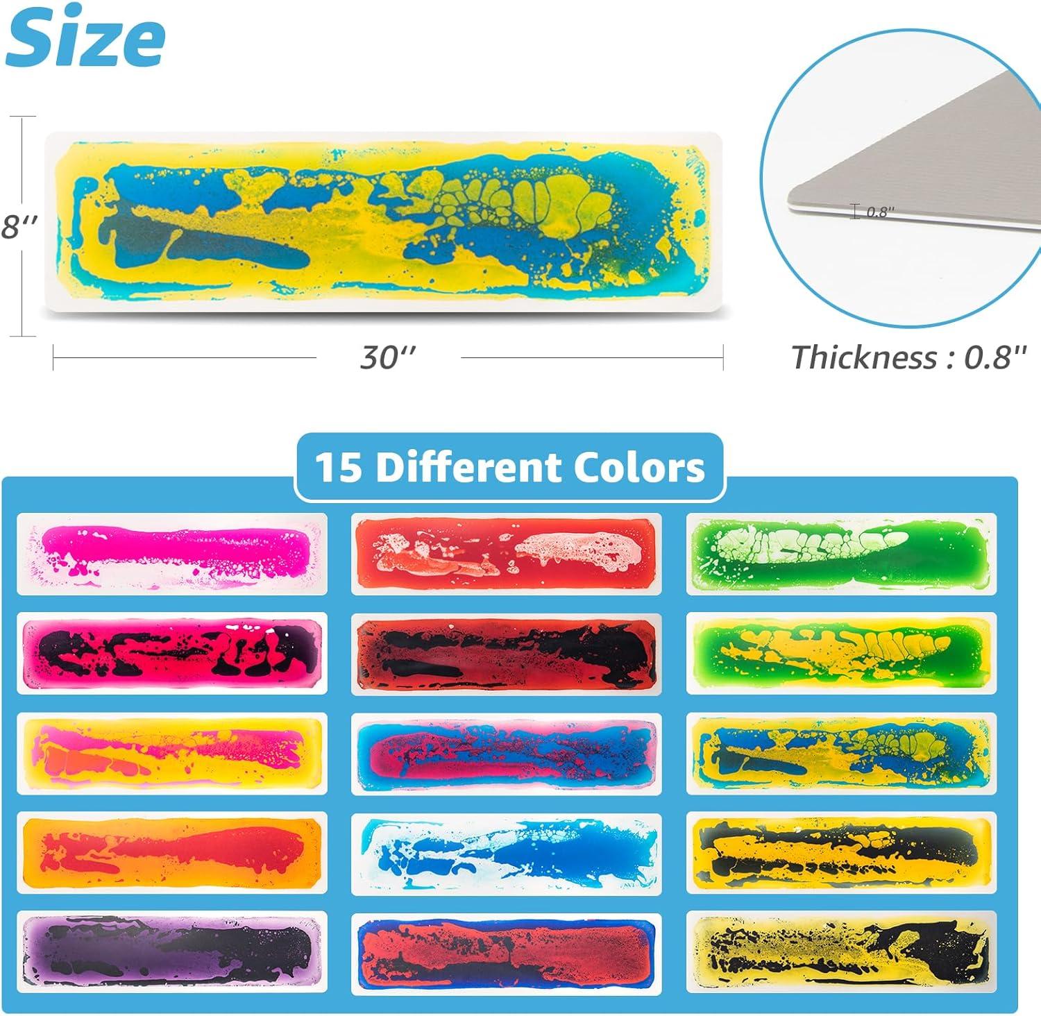 imageArt3d 4Pack Triangle Liquid Sensory Floor Tiles Colorful Liquid Fusion Play Mats for Kids Toddler 15quot x 15quotMulticoloredinterlock
