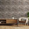 imageArt3d 10 Pcs 3D Peel and Stick Foam Brick Wall Panels Gray BrownBrown
