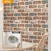 imageArt3d 10 Pcs 3D Peel and Stick Foam Brick Wall Panels Gray BrownGray Brown