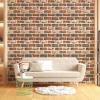 imageArt3d 10 Pcs 3D Peel and Stick Foam Brick Wall Panels Gray BrownGray Brown