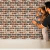 imageArt3d 10 Pcs 3D Peel and Stick Foam Brick Wall Panels Gray BrownGray Brown