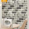imageArt3d 10 Pcs 3D Peel and Stick Foam Brick Wall Panels Gray BrownGray Stone